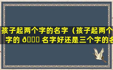 孩子起两个字的名字（孩子起两个字的 🐛 名字好还是三个字的名字好）